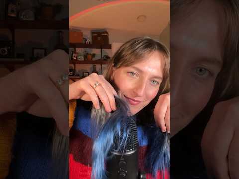 ASMR playing with my new blue hair 😋💙 #asmr #asmrmicbrushing #asmrhair #shortsfeed