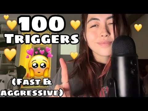ASMR 100 triggers (fast and aggressive) 1 year special ☁️🌙☁️☁️