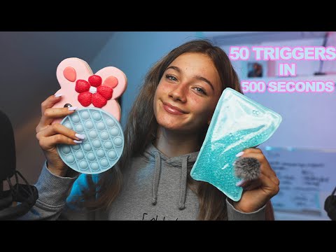 ASMR - 50 TRIGGERS IN 500 SECONDS!