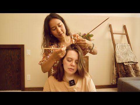 ASMR Scalp Check and Gua Sha Massage with Subscriber Sara (Real Person)