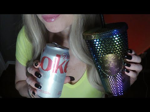 ASMR Gum Chewing Random Facts | Drinking Diet Coca Cola | Whispered, Tapping