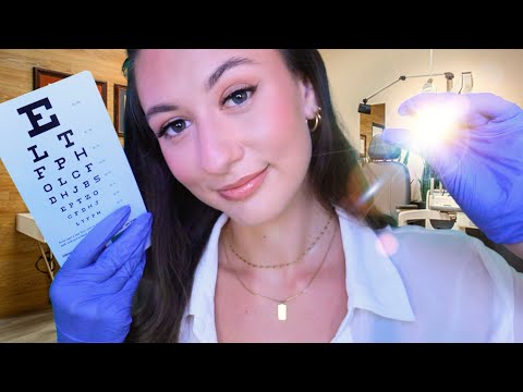 ASMR RELAXING Eye Exam Roleplay 👁  Follow the light, up close personal attention (Soft Spoken)