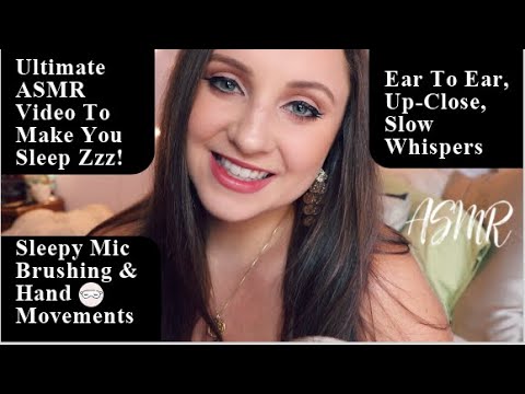 ASMR Up Close, Ear To Ear, Relaxing, Inaudible Whispers | Slow Hand Movements | Sleepy Mic Brushing!
