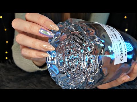 ASMR Textured Glass Rose Bottle 🌹 | Scratching Textured Glass Bottles | Fast | No Talking