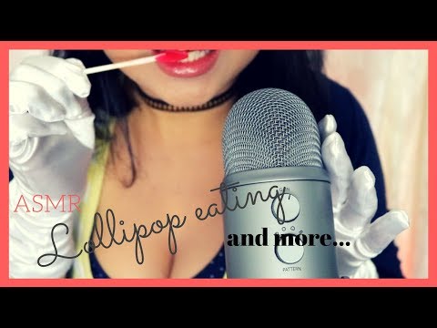 ASMR Eating Jolly Rancher Lollipop 🍭👅 Hand movements with gloves ✋ Touching your beautiful face 😍