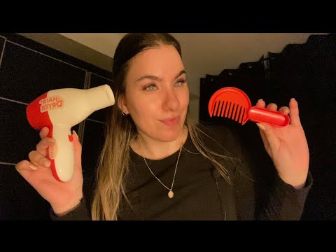 ASMR Sleepy Clinic Haircutting and Styling ( with kid toys)