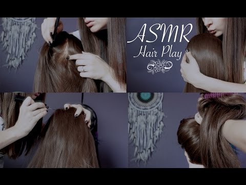 ASMR Hair Play  (brushing/scalp check/tying up with scrunchies)