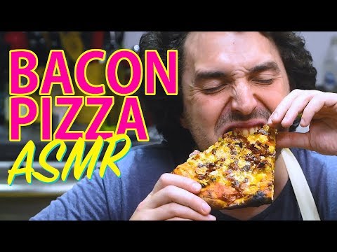 ASMR 3 CHEESE Bacon n' Leek Pizza *CRUNCH SOUNDS NO TALKING * 먹방