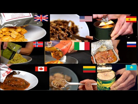 ASMR What soldiers eat in different countries? (11 MREs: CA, US, UK, RU, KZ, ES, PL, FR, LT, NO, IT)