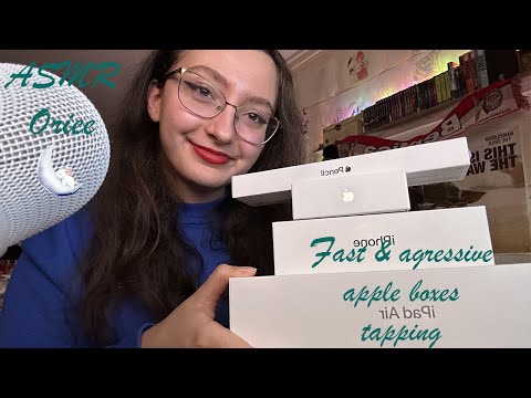 ASMR | Fast & agressive tapping apple boxes | No talking 🤐