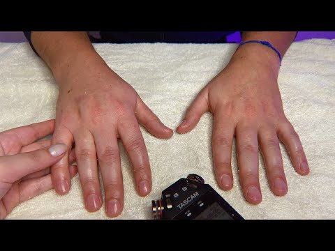 ASMR APLICADO - Spa das mãos (massagem, esfoliação, cortando as unhas, som de chuva) 💤
