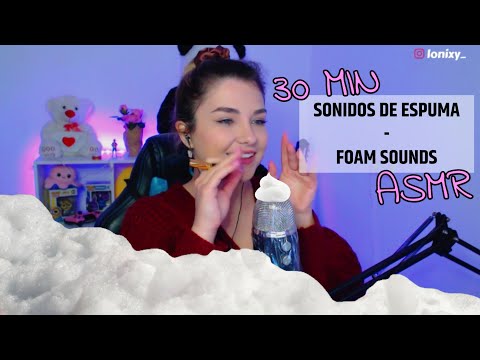 ASMR 🍂 30 min SONIDOS DE ESPUMA | FOAM SOUNDS with Blue Yeti | Lonixy ASMR