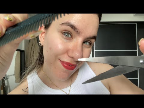 ASMR Hairdresser Roleplay | Hair Cutting and Styling