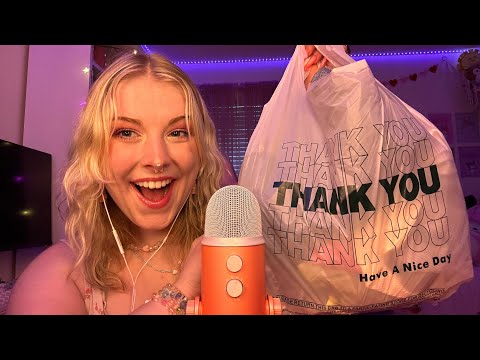 ASMR Thrift Haul with Fabric Sounds, Mouth Sounds, and Rambles! ✨🩷