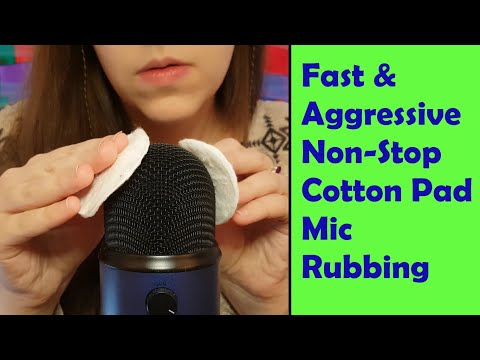 ASMR Fast & Aggressive Mic Rubbing With Cotton Pads - No Talking