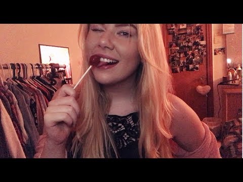 A GIRL AND A LOLLIPOP *ASMR* Rambling and Eating Candy