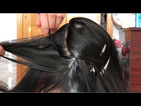 VISUAL ASMR: Scalp Check in Sections, Scratching Any Druff (Part1) + Hair Curling, Brushing (Part2)