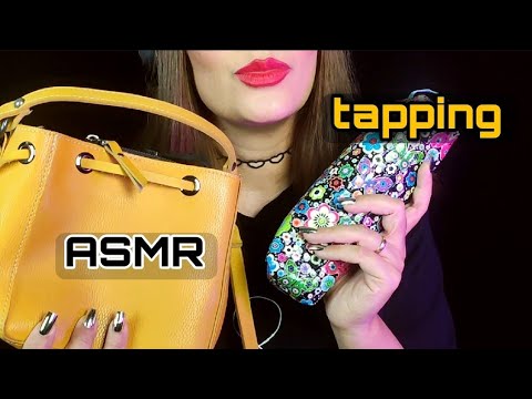 asmr tapping on my bag collection and other items 👜 😴 💯 nail tapping ,scratching no talking