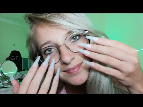 ~ASMR~ Super Long Nails Tapping w/ Glasses tapping