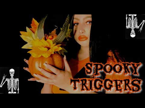 |ASMR| Halloween Triggers 🎃 (Tapping, Scratching, Sticky, Ear Cupping, Trigger Words) ☠️
