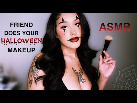 🎃 FRIEND DOES YOUR HALLOWEEN MAKEUP FOR A PARTY 🎃 ROLEPLAY #asmr