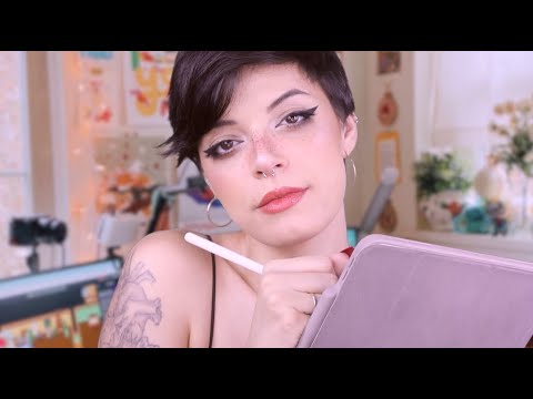 ASMR | Measuring & Drawing Your Face ✏️ (SUPER Mouth Sounds & Inaudible Whispering)