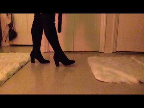 Asmr -knee high suede boots