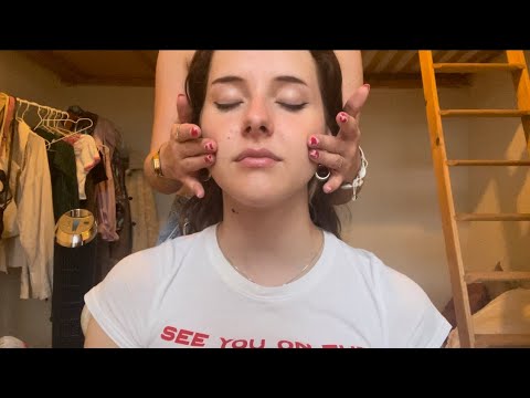 ASMR face and hair relaxation