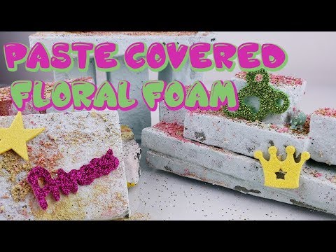 ASMR Paste Covered Floral Foam Crushing - Satisfying Floral Foam ASMR