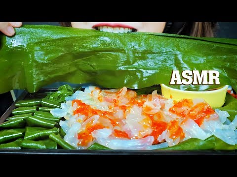 ASMR EATING JELLYFISH WITH SPICY SAUCE AND RAW GIANT SEAWEED EATING SOUNDS | LINH-ASMR 먹방 linhasmr