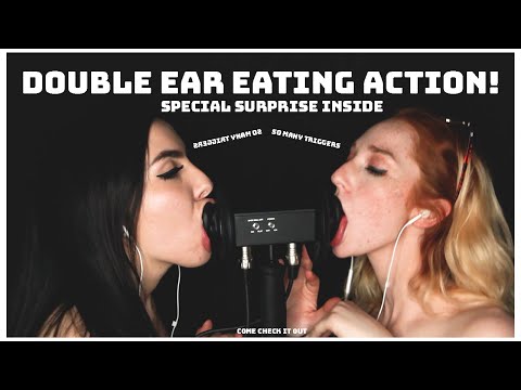 DOUBLE EAR EATING WITH A SPECIAL GUEST! SO MANY AMAZING TRIGGERS TO SATISFY YOUR ASMR NEEDS!