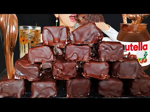 Asmr Giant Home Chocolate Marshmallow Nutella dessert Mukbang 먹방 Eating Sounds