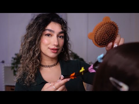 ASMR • Girl in Class Brushes, Trims and Styles your Hair 💇🏻‍♀️