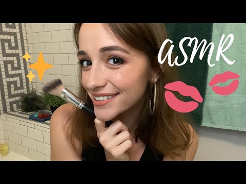 ASMR Roleplay | Gossipy friend does your makeup for a Night Out✨💋 • Gum Chewing • Personal Attention