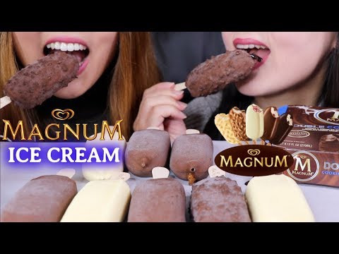 ASMR MAGNUM ICE CREAM BARS *EXTREME CRUNCHY EATING SOUNDS* 매그넘 아이스크림 리얼사운드 먹방 | Kim&Liz ASMR