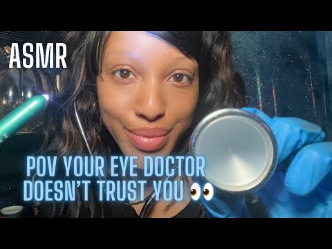 ASMR EYE EXAM 👀 POV YOUR EYE DOCTOR DOESN’T TRUST YOU | ft ROSE FOREVER 🌹