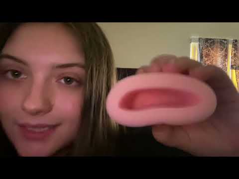 ASMR mouth sounds & eating you with mic cover 👀