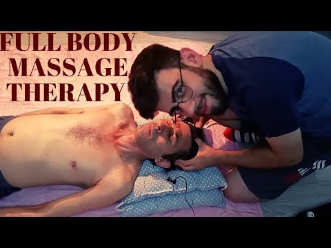 ASMR ENJOYABLE AND RELAXING WHOLE BODY OIL MASSAGE ON THE GROUND WATCHING