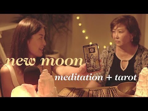 ASMR Real Person New Moon Meditation + Tarot Card Reading 🌙