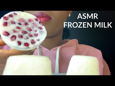 ASMR FROZEN MILK ICE EATING || LOUD EATING SOUNDS AND TINGLES
