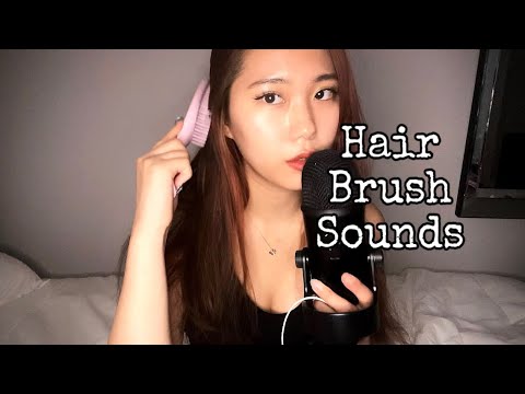 ASMR Hair Brush Sounds With Mouth Whispering Sounds 🧶💆🏻‍♀️🛌🏻
