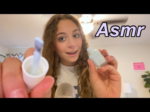 ASMR| kind friend does your nails during a thunderstorm