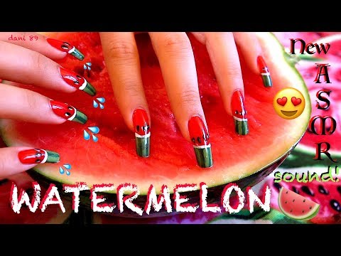🍉 ASMR: The most satisfying SCRATCHING WATERMELON 🍉 Super tingly and wet sounds! 💦