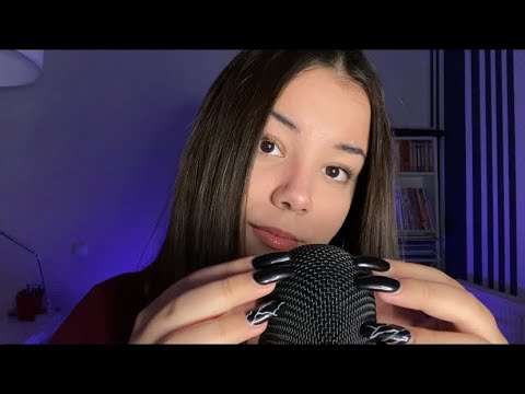 ASMR | Mic Scratching with Long Nails | Mouth Sounds | Trigger Words
