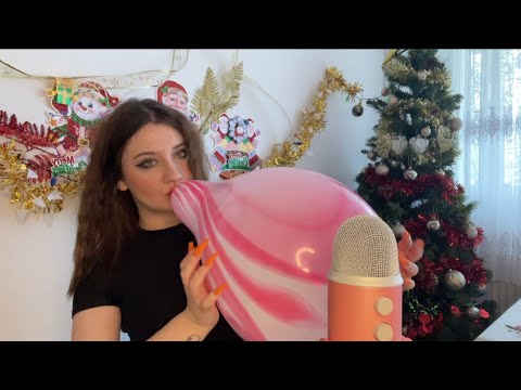 ASMR | Blowing The Biggest Balloons | Spitting in a Ballon ,Kissing and Chewing | Squeaky Sounds