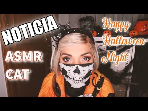 ASMR en Español|RP GATITA SIMPATICA | NOTICIA | Happy Halloween Night