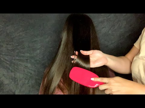 [ASMR] Hair Play + Back Rubbing/Scratching (Whisper)
