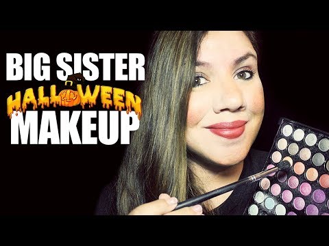 ASMR BIG SISTER Does your Halloween MAKEUP | Personal Attention Role Play