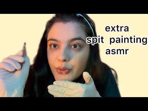 asmr spit painting ,latex gloves asmr