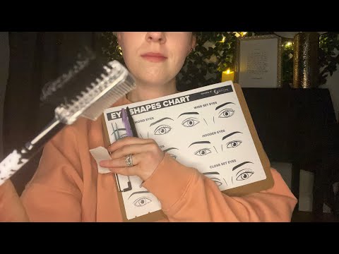 ASMR Doing Your Brows (waxing, plucking, dermaplaning, consultation, writing, typing, paper sounds)